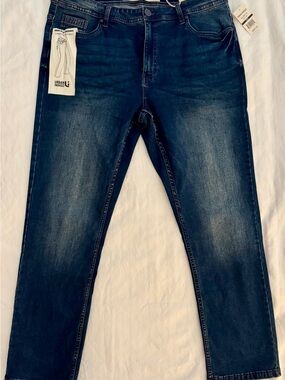 NWT Urban Indigo Rein Slim Straight Jeans 36x30 Dark Wash Denim
